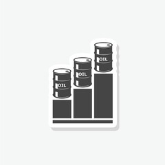 Oil barrel chart glyph icon sticker
