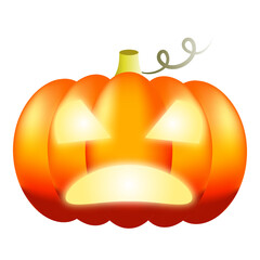 Vector illustration, burning pumpkin head, evil pumpkin for Halloween