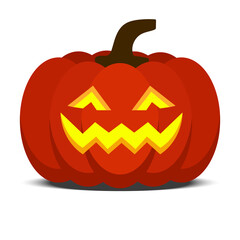 halloween pumpkin glowing isolated on white background,halloween lantern
