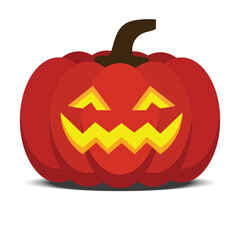 halloween pumpkin glowing isolated on white background,halloween lantern