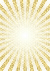 青海波グラデーション集中線の背景素材 縦置き 金色系