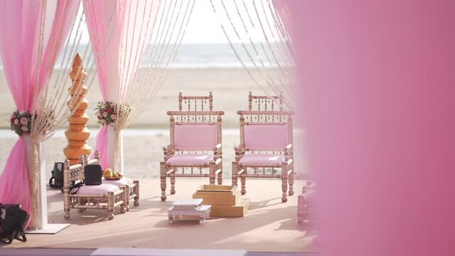 indian wedding mandap on beach