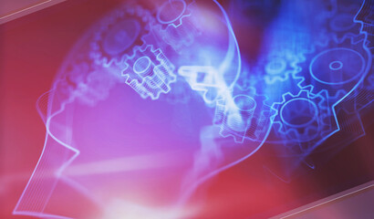 Artificial intelligence technology AI symbol digital concept 3d illustration