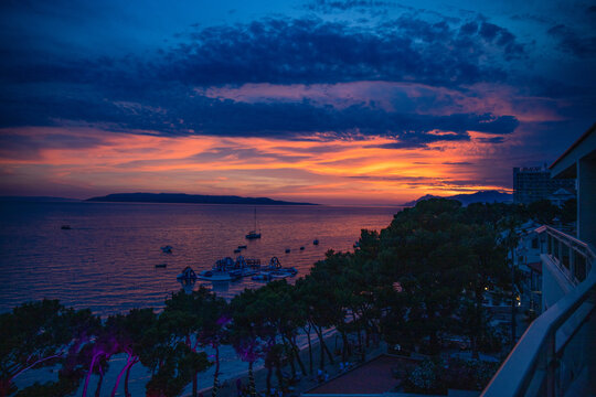 Sonnenuntergang über der Adria bei Makarska 