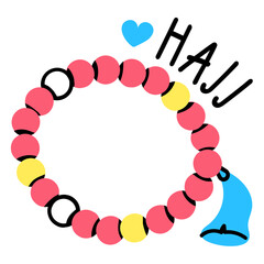 Obraz premium Hand drawn colored icon of prayer beads