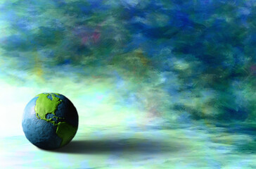 Obraz na płótnie Canvas Blue Earth, abstract space environmental backgrounds