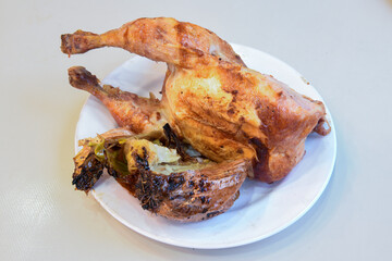 Chicken wings barbeque in a dish with BBQ grill sauce . Izgara tavuk kelebek sis kanat. Tavuk sis, gogus.