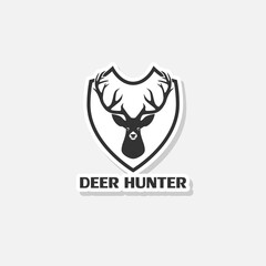 Deer hunter  sticker icon isolated on white © sljubisa