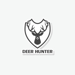 Deer hunter  sticker icon isolated on white