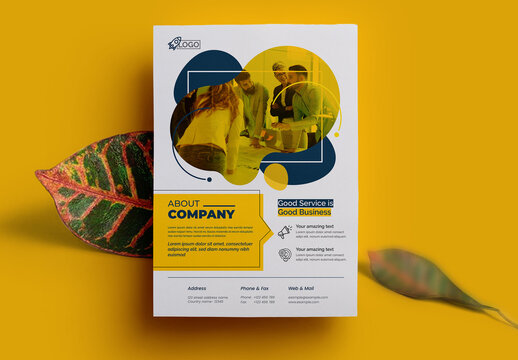 Modern Flyer Template with Orange Accents