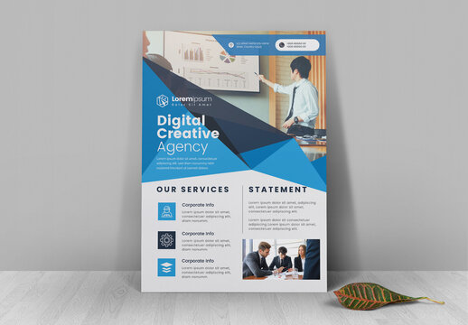Abstract Blue Corporate Flyer Template