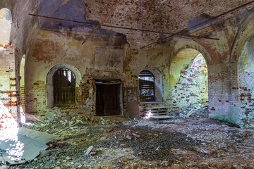 the interior of an abandoned Orthodox church