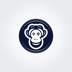 Monkey animal head icon vector