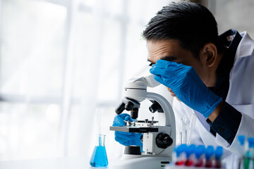 Laboratory assistants are investigating chemical reactions, medical scientists, chemical...