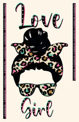 skull and crossbones. woman face with text love, girl. woman themed slogan pattern