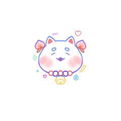 Cute peach cat tattoo