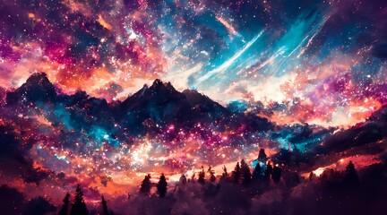 Obraz na płótnie Canvas stock photo of abstract alps astro astronomy astr 