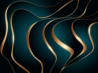 Green and gold layers background