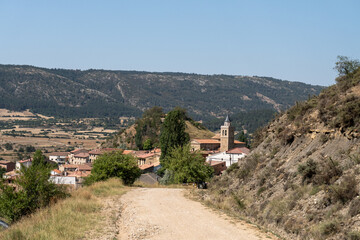 Small town at the end of the rural road, Frías de Albarracín, Aragón (Spain)