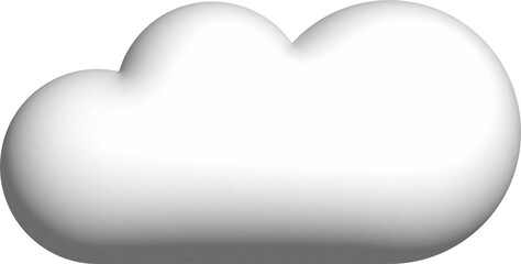 Cloud 3d icon on the white background.