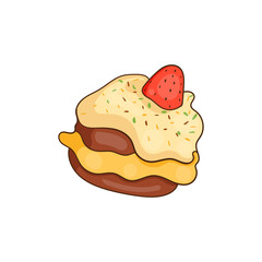 Vector clipart with delicious cake. Cake illustration.