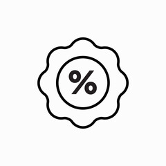 Discount offer tag icon. Shopping coupon symbol. Sale label tag with percentage sign. Black friday discount banner or coupon. Vector shopping label
