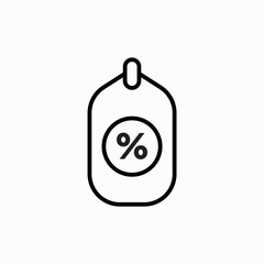 Discount offer tag icon. Shopping coupon symbol. Sale label tag with percentage sign. Black friday discount banner or coupon. Vector shopping label