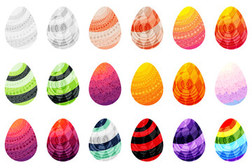 Easter eggs fantasy set. Vector illustration.
