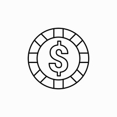 Poker Chips Icon Flat Graphic Design. Spades chip icon vector, filled flat sign, solid pictogram isolated on white. Casino chip symbol, logo illustration.