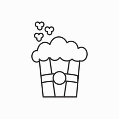 Popcorn line icon. Pop corn, bucket, box. Cinema concept. Vector illustration can be used for watching movie, takeaway food, snack. popcorn icon vector from carnival collection. Thin line popcorn icon