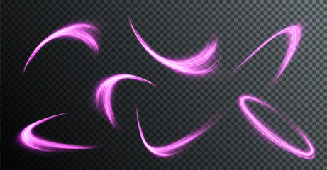 Light pink Twirl. Curve light effect of pink line. Luminous pink circle. Light pink pedistal, podium, platform, table. Vector PNG. Vector illustration	
