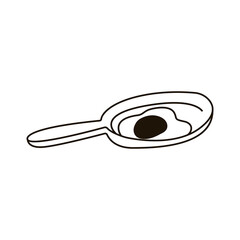 Single hand drawn pan. Doodle vector illustration. Isolated on white background.