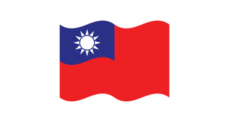 Flag of Taiwan. Republic of China. Taiwanese national symbol.