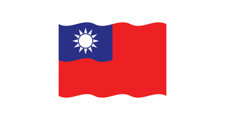 Flag of Taiwan. Republic of China. Taiwanese national symbol.