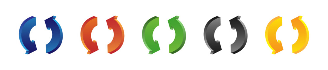 Set of Color round arrows vector icon