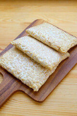 Heap of Fresh Tempeh, a High Plant-based Protein Source for Whole Foods Plant-based Diet