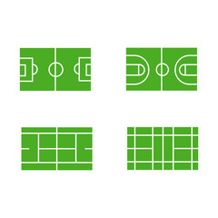 sports field icon set design