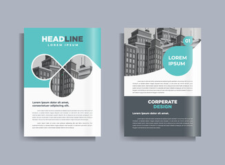 Corporate Business Flyer poster pamphlet brochure cover design layout background, one colors scheme, vector template in A4 size - Vector