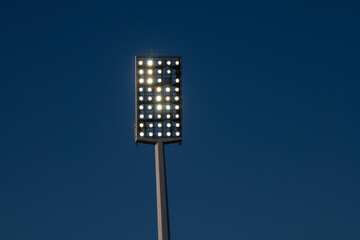Soccer stadium lights reflectors. Football field.