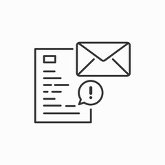 Alert Mail icon. Notification Message or Email Icon Logo Design