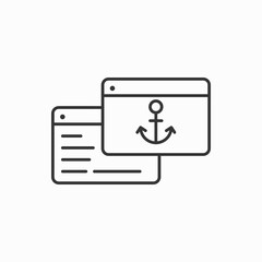 Anchor text icon. vector illustration isolated on white background