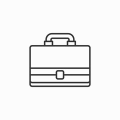 Briefcase Line Icon Isolated On white Background. Briefcase vector icon. Bag,portfolio symbol. Flat vector sign isolated on white background. Simple vector illustration for graphic and web design.