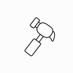 hummer icon illustration isolated vector sign symbol. Carpenter hammer icon. Hammer Icon in trendy flat style isolated on grey background, for your web site design, app, logo, UI. Vector illustration