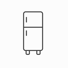 icon refrigerator electronic. Fridge icon. Single chamber refrigerator line icon. Fridge sign. Freezer storage symbol. Quality design element. Editable stroke. Linear style refrigerator icon. Vector