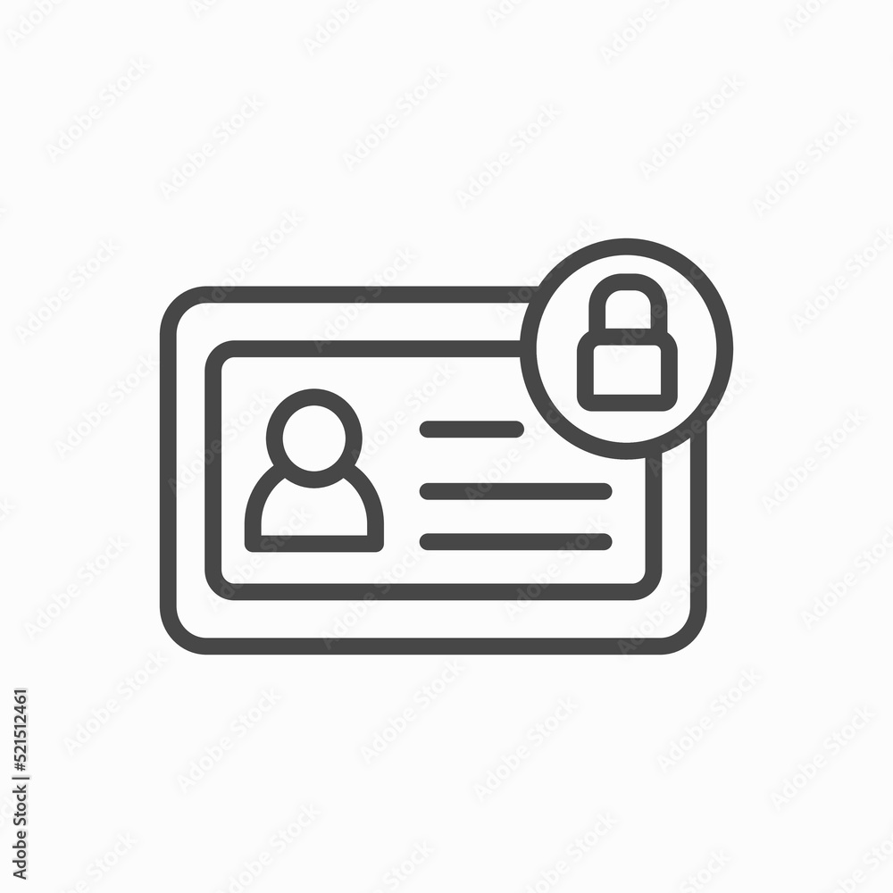 Poster privacy user profile line icon. security, lock user icon. block user icon for web and mobile