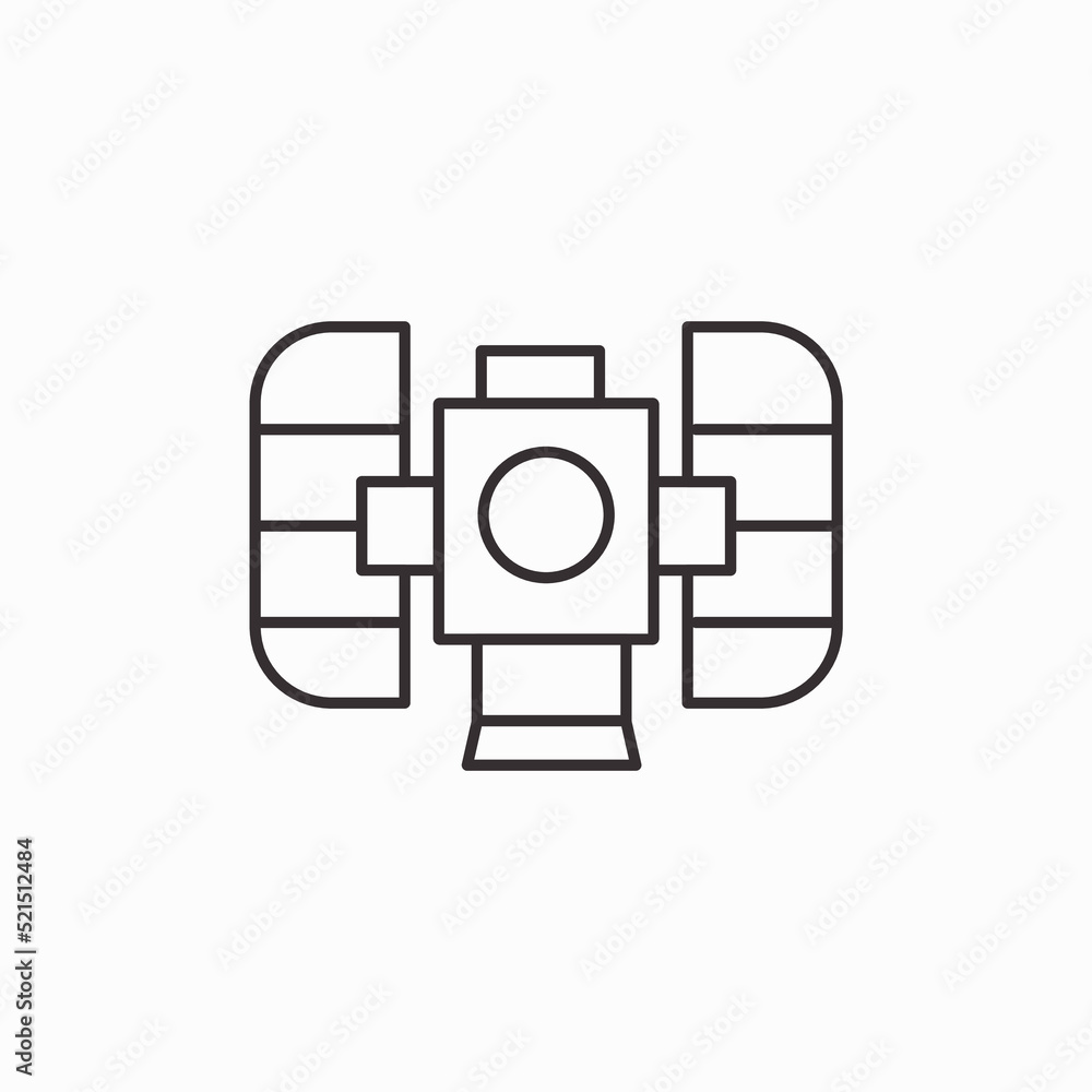Poster satelite icon design trendy line style vector image. symbol of satelite. thin line icon of set of sp