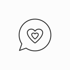 online love chat vector icon. Speech Bubble Heart Icon