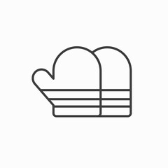 Oven glove line icon, outline vector sign, linear pictogram isolated on white. logo illustration