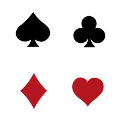 playing card leaf icon set design