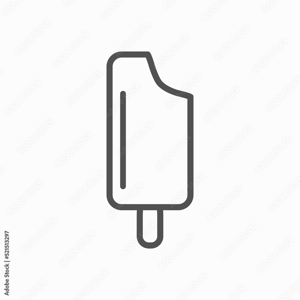 Poster popsicle ice outline icon. linear style sign for mobile concept and web design. ice cream stick simp